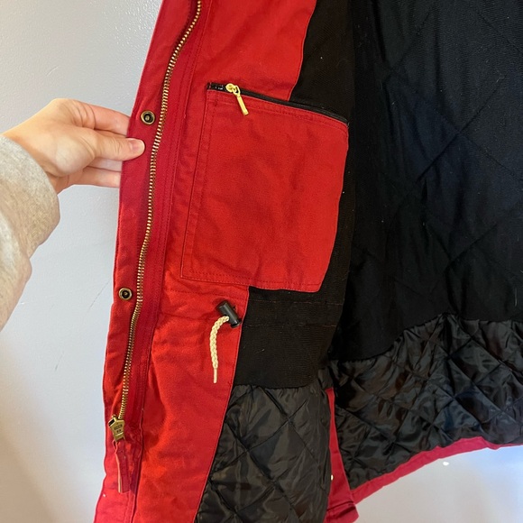 Berne Ladies Barn Coat Red Quilted Field Barn Jacket Zip up with Pockets-2XL - Picture 7 of 9